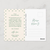 Modern Green Bow Pattern Familie Foto Kerstmis Briefkaart (Achterkant)
