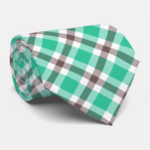 Modern Green Brown Pset Pattern Stropdas