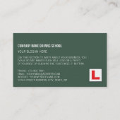 Modern Green Car, Driving School, Instructor Visitekaartje (Achterkant)