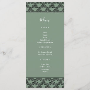 Modern Green Celtic Knot Irish Wedding Invitation Menu