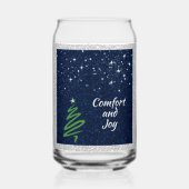 Modern Green Christmas Tree Festive Blikvorm Glas (Achterkant)