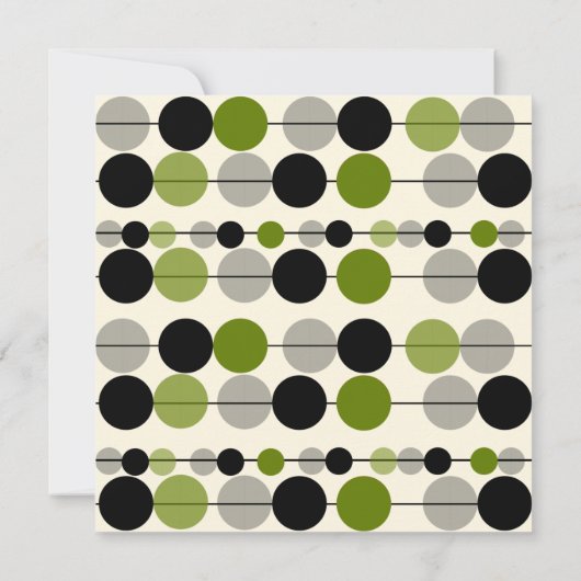 Modern Green Circle Design verjaardagsuitnodiging Kaart (Achterkant)