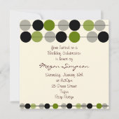 Modern Green Circle Design verjaardagsuitnodiging Kaart (Voorkant)