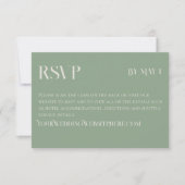 Modern Green Classic Wedding RSVP with QR Code Kaartje (Voorkant)