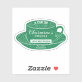 Modern Green Coffee Cup Stickers for Coffee Cups (Feuille)