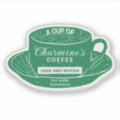 Modern Green Coffee Cup Stickers for Coffee Cups (Devant)