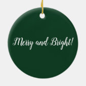 Modern Green Deer Antlers Monogram Keramisch Ornament (Achterkant)