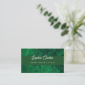 Modern Green | Elegant script met QR-code Visitekaartje (Staand voorkant)