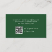 Modern Green | Elegant script met QR-code Visitekaartje (Achterkant)