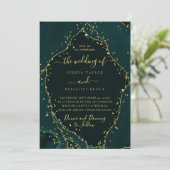 Modern Green Emerald Minimal Calligraphy Wedding I Kaart (Staand voorkant)