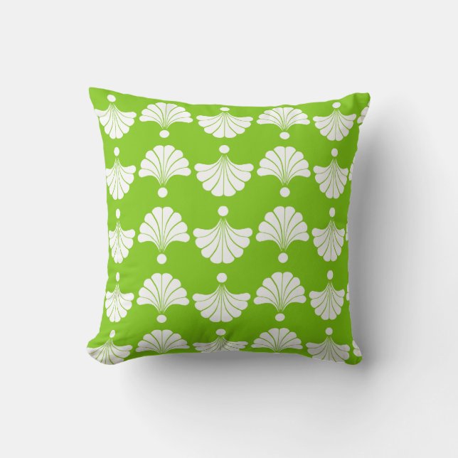 Modern Green Floral Pattern Pillow Kussen (Voorkant)