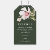 Modern Green Floral Wedding Welcome Bag Label Cadeaulabel (Voorkant)