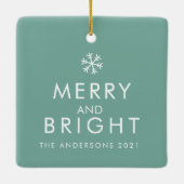 Modern Green | Foto | Gezinsgeschenk Keramisch Ornament (Achterkant)