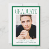 Modern Green Frame 2 Photo Graduation Aankondiging (Voorkant)