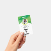 Modern Green Geometric Registered Neurse Foto ID Badge (Handheld)