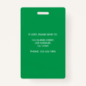 Modern Green Geometric Registered Neurse Foto ID Badge (Achterkant)