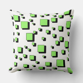 Modern Green Geometric Square Pattern Throw Pillow Kussen