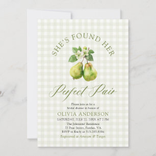 Modern Green Gingham Perfect Pair Vrijgezellenfees Kaart