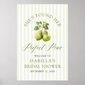 Modern Green Gingham Perfect Pear Bridal Shower Poster (Voorkant)