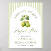Modern Green Gingham Perfect Pear Bridal Shower Poster (Voorkant)