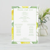 Modern Green Gold Lemon Wedding Programme Programma (Staand voorkant)