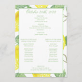 Modern Green Gold Lemon Wedding Programme Programma (Voorkant)
