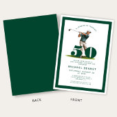 Modern Green Golf 50th Birthday Kaart