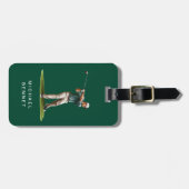 Modern Green Golfer Sport Bagagelabel (Voorkant horizontaal)