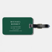 Modern Green Golfer Sport Monogram Bagagelabel (Achterkant horizontaal)