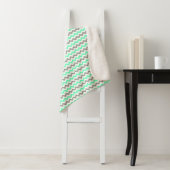 Modern Green Gray Chevron Pattern Sherpa Deken (In situ)