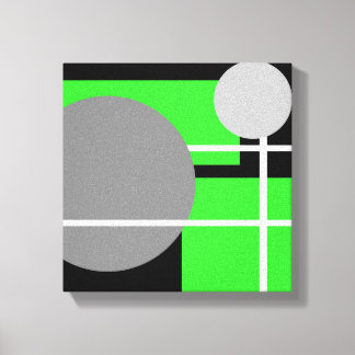 Modern Green Grey Black White - Verpakt Canvas Afdruk