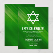 Modern Green Grunge Bar Mitzvah Reception Kaart (Voorkant / Achterkant)