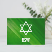 Modern Green Grunge Bar Mitzvah RSVP (Staand voorkant)