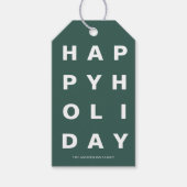 Modern Green Happy Holiday Cadeaulabel (Voorkant)