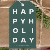 Modern Green Happy Holiday Cadeaulabel