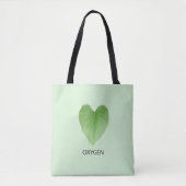 Modern Green Heart Shape Plant Leaf Draagtas (Voorkant)