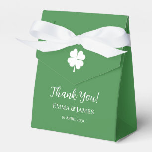 Modern Green Irish Four Leaf Clover Hartelijk dank Bedankdoosjes