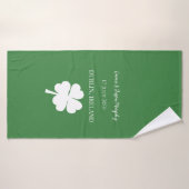 Modern Green Irish Four Leaf Clover Wedding Favor Badhanddoek (Badhanddoek)