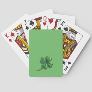 Modern Green Irish Shamrock Pokerkaarten
