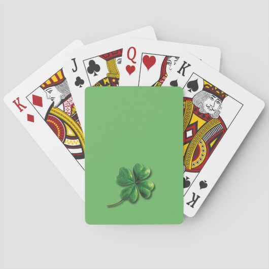Modern Green Irish Shamrock Pokerkaarten (Achterkant)