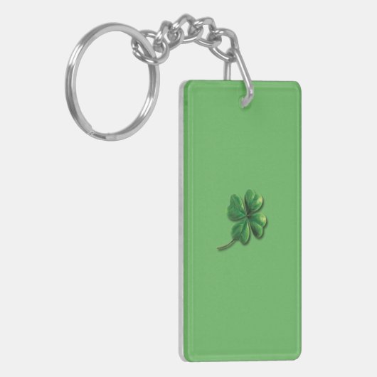 Modern Green Irish Shamrock Sleutelhanger (Voorkant Links)
