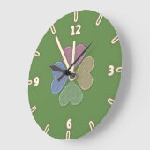 Modern Green Irish Shamrock, St. Patrick's Day Grote Klok (Hoek)