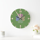 Modern Green Irish Shamrock, St. Patrick's Day Grote Klok (Huis)