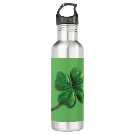 Modern Green Irish Shamrock Waterfles (Voorkant)