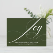 Modern Green Joy-kerstscript Feestdagenkaart (Staand voorkant)