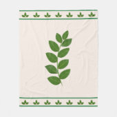 Modern Green Laurel Leaves Fleece Deken (Voorkant)