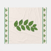 Modern Green Laurel Leaves Fleece Deken (Voorkant (Horizontaal))