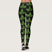 Modern Green Laurel Leaves Pattern Leggings (Achterkant)
