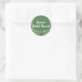 Modern Green Leaf Wreath  Ronde Sticker (Tas)