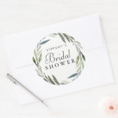Modern Green Leaf Wreath Vrijgezellenfeest Sticker (Envelop)
